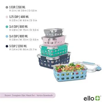 Ello Duraglass Leak-Proof Glass Food Storage Set
