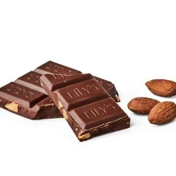 LILY'S Salted Almond Milk Chocolate Style No Sugar Added, Sweets Bar, 3 oz