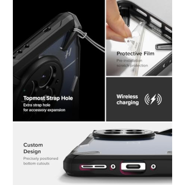 Ringke Fusion-X [Precise Cutouts for Camera Lenses] Compatible with OnePlus 13 Case, Augmented Bumper Clear Hard Back Heavy Duty Shockproof Protective Cover - Black