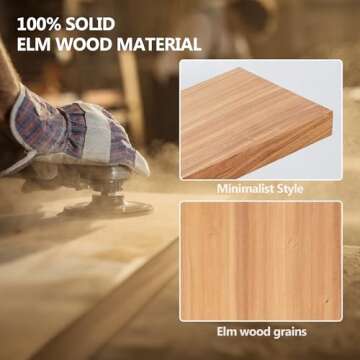 48 Inch Rustic Elm Floating Shelf for Home Decor