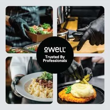 OWELL Black Nitrile Gloves for Safe Food Prep