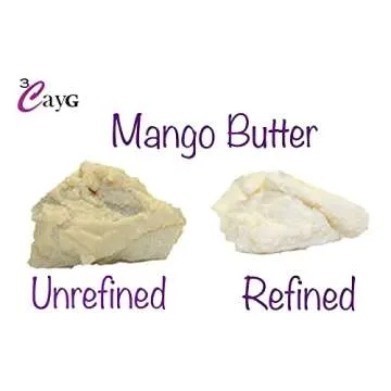 3CayG Mango Butter 5LB All Natural Bulk| Great for Whipped Body Butter Lotion and Soap Making Wild Harvested Naturally Refined