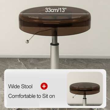 Adjustable Rolling Stool with Wheels for Workspaces