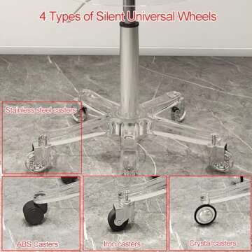 Adjustable Rolling Stool with Wheels for Workspaces