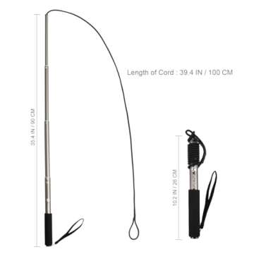 POPETPOP Flirt Pole for Dogs Interactive Dog Toys - Extendable Teaser Wand Outside Interactive Fun Toys with 2 Rope Chew Play Toys for Training Exercise (Size L)