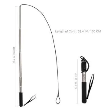 POPETPOP Flirt Pole for Dogs Interactive Dog Toys - Extendable Teaser Wand Outside Interactive Fun Toys with 2 Rope Chew Play Toys for Training Exercise (Size L)