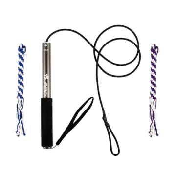 POPETPOP Flirt Pole for Dogs Interactive Dog Toys - Extendable Teaser Wand Outside Interactive Fun Toys with 2 Rope Chew Play Toys for Training Exercise (Size L)