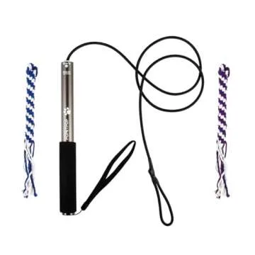 POPETPOP Flirt Pole for Dogs Interactive Dog Toys - Extendable Teaser Wand Outside Interactive Fun Toys with 2 Rope Chew Play Toys for Training Exercise (Size L)