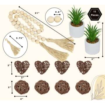 Toilet Tank Tray Plus 17 Tiered Tray Decor Items - Best House Warming Gifts New Home Women - 2 Tier Tray Decor Items for Women - Mom Birthday Gifts for Women