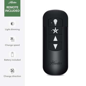 Hunter 48' Black Ceiling Fan with LED Light Remote