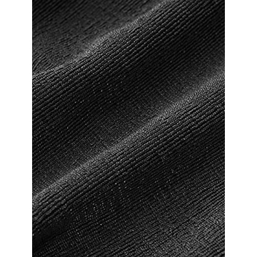 LYANER Women’s Deep V Neck Slim Fitted Crop Top Black