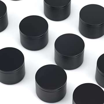 sonviitins 24 Pieces 8 oz Black Candle Tins,8oz Candle Jars Candle Containers with Lids, Candle tin for Candles Making, Arts & Crafts, Storage, and Gifts