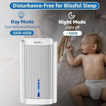 Dehumidifier,95 OZ Water Tank, 1000 sq. ft, Quiet Dehumidifier for Basement, Bathroom, RV, Closet, Bedroom with Auto Shut Off, Sleep Mode,7 Colors LED Light, Dehumidifiers for Home,White