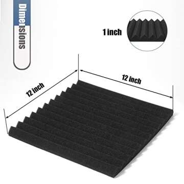 50 Pack Acoustic Foam Panels - High Density Sound Absorbing for Studio & Home