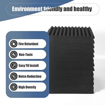 50 Pack Premium Acoustic Foam Panels for Soundproofing