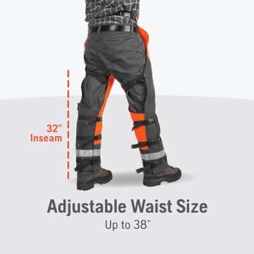 Husqvarna Technical Apron Wrap Chainsaw Chaps - Safety Gear with Gear Pocket, Orange
