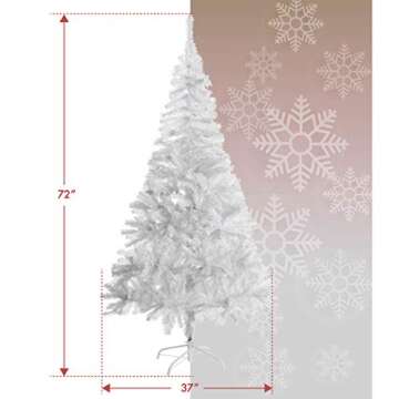 Amazing Seasons 6 Ft. White Christmas Tree | Snow White Branches with Sturdy Metal Base | Unlit Artifical White Pine (AU-IT6-600-WHT)