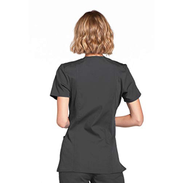 Cherokee Women's Medical Scrubs Mock Wrap Top in Pewter