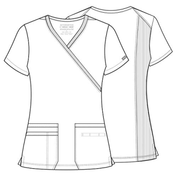 Cherokee Women's Medical Scrubs Mock Wrap Top in Pewter
