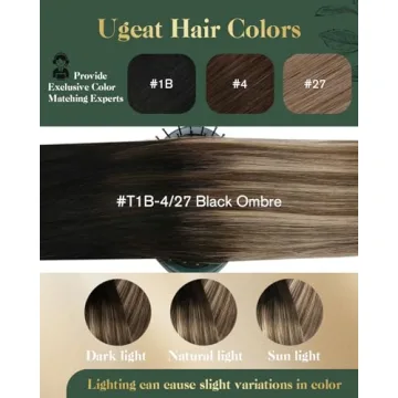 Ugeat Real Hair Clip In Extensions Natural Black to Brown