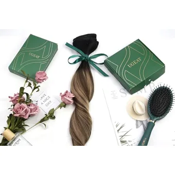 Ugeat Real Hair Clip In Extensions Natural Black to Brown