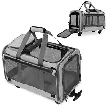 Airline Approved Pet Carrier with Wheels for Easy Travel