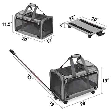 Airline Approved Pet Carrier with Wheels for Easy Travel