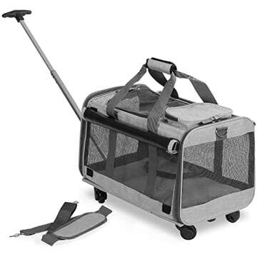 Airline Approved Pet Carrier with Wheels for Easy Travel