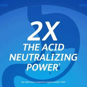 TUMS Ultra Strength Chewable Antacid Tablets for Heartburn Relief, Peppermint - 72 Count