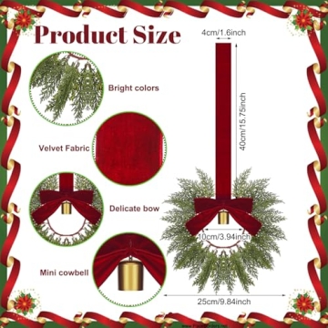 Small Christmas Cabinets Wreaths - 8 Pcs For Holiday Charm