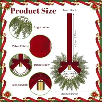 Small Christmas Cabinets Wreaths - 8 Pcs For Holiday Charm