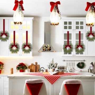 Small Christmas Cabinets Wreaths - 8 Pcs For Holiday Charm