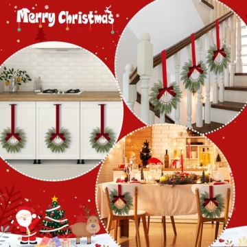 Small Christmas Cabinets Wreaths - 8 Pcs For Holiday Charm