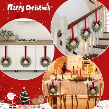Small Christmas Cabinets Wreaths - 8 Pcs For Holiday Charm