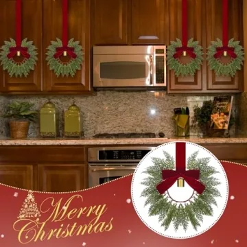 Small Christmas Cabinets Wreaths - 8 Pcs For Holiday Charm