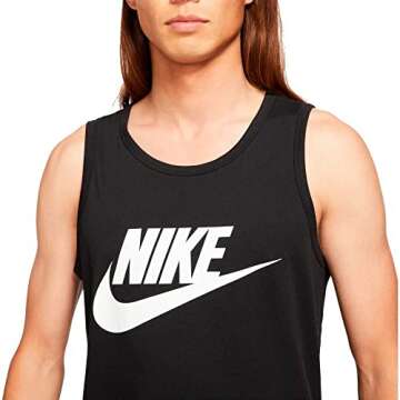Nike Men's Ace Logo Tank Top, Black/White/White, Large
