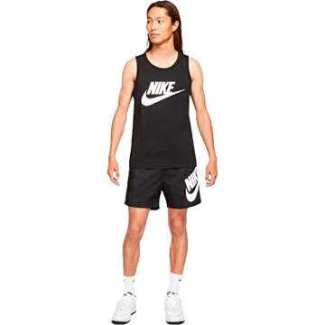 Nike Men's Ace Logo Tank Top, Black/White/White, Large