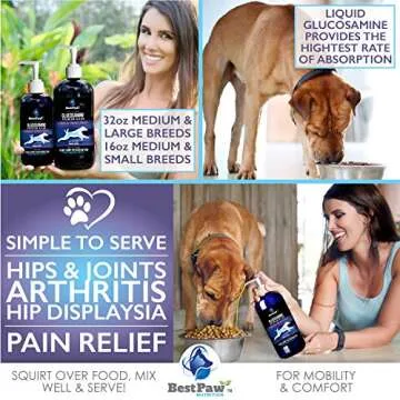 Best Paw Nutrition - Bacon Flavor Liquid Glucosamine for Dogs & Cats - Joint Supplement for Hip & Joint Pain Relief Pets Love - 32oz