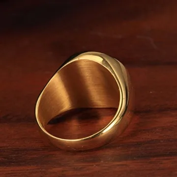 JAJAFOOK Vintage Compass Signet Ring for Men