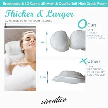 Luxury Bath Pillow for Non-Slip Comfort & Support