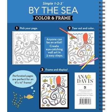 Color & Frame - By the Sea (Adult Coloring Book)