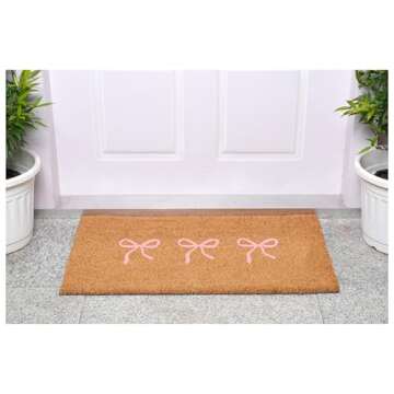 Calloway Mills Pink Bow Trio Doormat for All Seasons