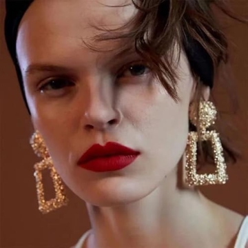 Gold Silver Geometric Punk Earrings for Women - 12 Pairs
