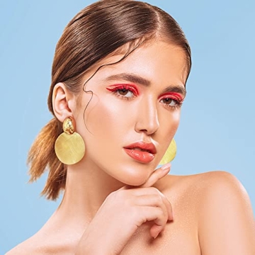 Gold Silver Geometric Punk Earrings for Women - 12 Pairs