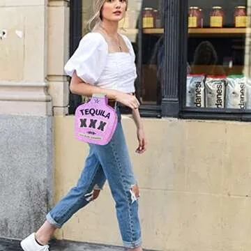 Fozehlad Novelty Tequila Crossbody Bag for Women Bottle Shaped Shoulder Handbags Elegant Evening Purse for Girls