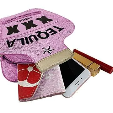 Fozehlad Novelty Tequila Crossbody Bag for Women Bottle Shaped Shoulder Handbags Elegant Evening Purse for Girls