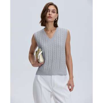 Vintage Loose V Neck Sleeveless Knit Sweater Vest