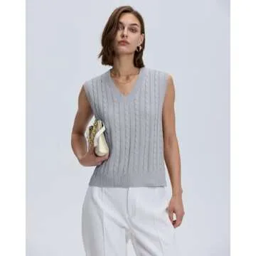 Vintage Loose V Neck Sleeveless Knit Sweater Vest