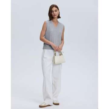 Vintage Loose V Neck Sleeveless Knit Sweater Vest