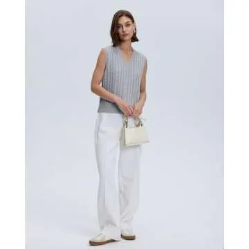 Vintage Loose V Neck Sleeveless Knit Sweater Vest